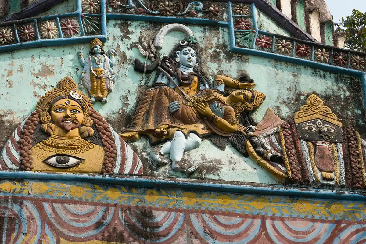 Heritage wall carvings at Bhabanipur Shakta Pitha